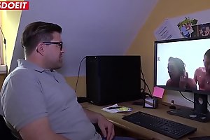 Amateur German Guy tricks his aunt into having sex