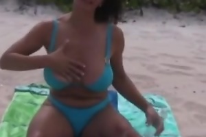 Busty Older mature With Excellent Natural Titties Undressed At Beach