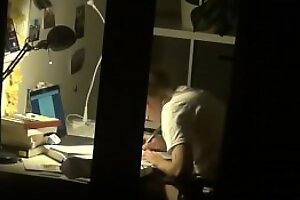 Eavesdrop Lovely Legal age teenager Surrounding Hidden Cam Masturbation Check out Homework