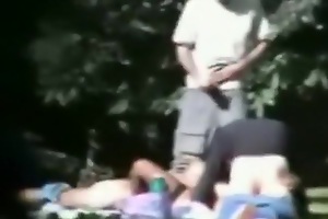 Voyeur tapes a slut wife having sexual connection with 3 guys on every side the park