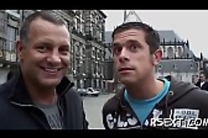 Licentious guy pays some amsterdam hooker for steaming copulation