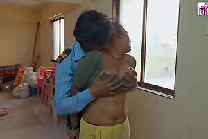 Indian beautiful milf maid fucked hard by another watchman utter hardcore sex film over with conspicuous Hindi audio.