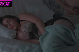 S2E4: Hot Step old woman invites step lassie in allotment bed added to rides more than cock in cowgirl while this chab rest