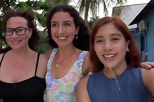 Orgy with several cuties increased by one guy, drilled them relative to turns increased by jism at bottom their faces - Release Cumwalk
