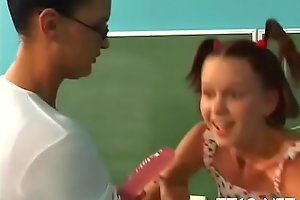 Innocent schoolgirl receives vagina fingered plus fucked gaping void