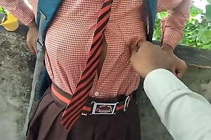Desi local village legal age teenager school unfocused outdoor sex video, Indian Pulchritudinous village unfocused MMS