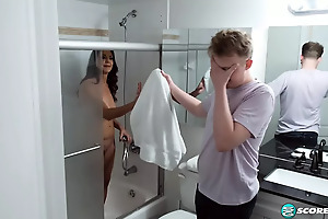60-year-old Mallory Manful deep throats plus fucks the brush step-son