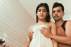 Young college pupil bathroom brave homemade sex video